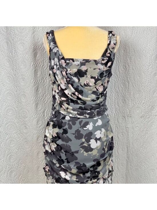 Express Dresses & Skirts - Express Sleeveless Floral Print Ruched Draped Mini Dress